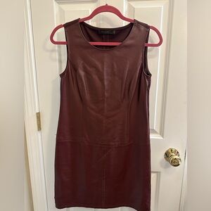 Faux leather mini dress